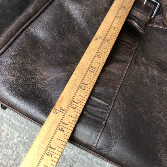 feynsinn Brown Leather Duffle Weekend Bag Zippers - Picture 8 of 16